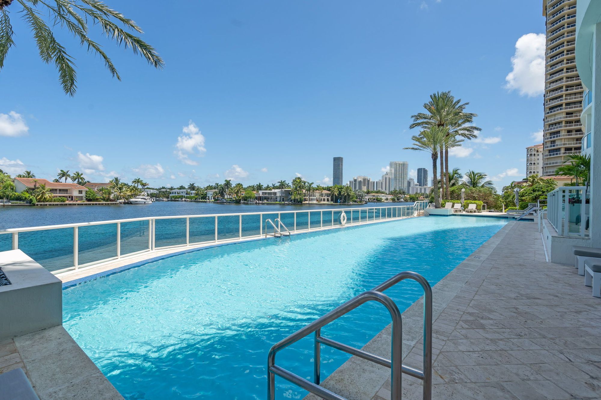 Waterfront pool on the Intracoastal